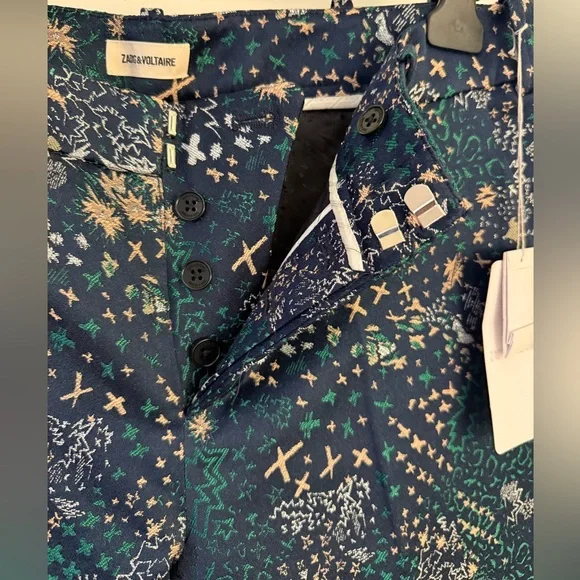 NWT Zadig & Voltaire Multicolor Patterned Trouser - Picture 3 of 4